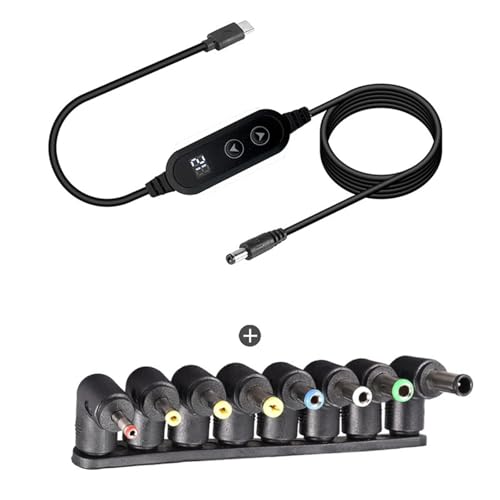 LLINthy Typ C Bis DC5521 Stromkabel 5V9V12V15V20V Einstellung Mit 8 Adaptern Für Laptops Und Drahtlose Lautsprecher von LLINthy