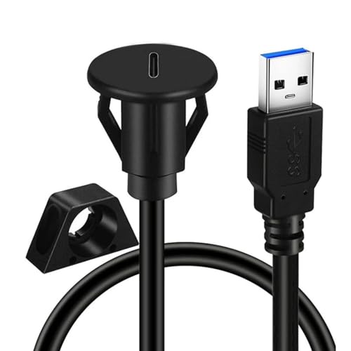LLINthy USB C Fahrzeugpaneel Unterputz Verlängerungskabel Typ C Auto Unterputz Kabel High Speed 5Gbps Datenübertragung von LLINthy