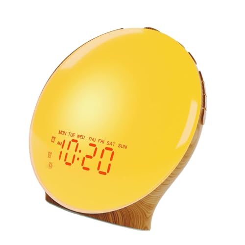 LLINthy Vollbildholzkörner Wecklampe Mit Weicher LED Beleuchtung Und Farbeinstellung Sunrises Simulation Digital Wecker Nachtlicht LLINthy Vollbildholzkörner Wecklampe Mit Weicher LED Beleuchtung Und Farbeinstellung Sunrises Simulation Digital Wecker Nachtlicht von LLINthy