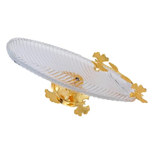 LLINthy Zeitgenössische Metall Clear Glass Snacks Die Tablett Mit Nicht Überrutschem Design Servieren Perfekt Für Unterhaltungsgäste Familie Nutzung Home Verwenden Obst Und Nussschale von LLINthy