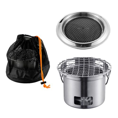 Multifirtional Outdoor Kochherd Campings Herd 304 Stahlstahl Textur Geeignet Für Camping Wandern Und Grillen Freien Freien Grillherd Geeignet von LLINthy