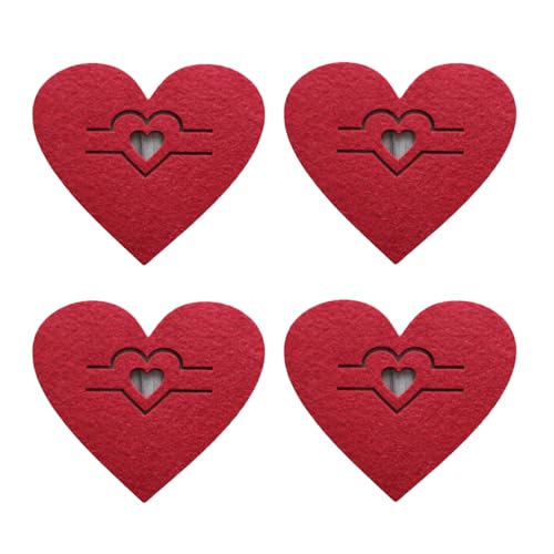 Packung Von 4 Anspruchsvollen Valentinstags Besteckhärmen Verbessert Essenserlebnis Für Paare Und Urlaubsfeiern Herzform Utensilienbeutel von LLINthy