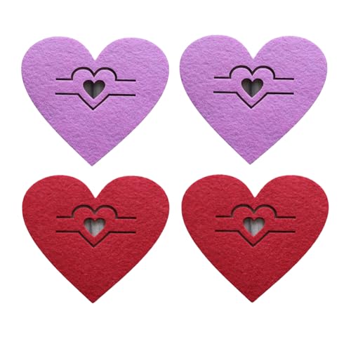 Packung Von 4 Anspruchsvollen Valentinstags Besteckhärmen Verbessert Essenserlebnis Für Paare Und Urlaubsfeiern Herzform Utensilienbeutel von LLINthy