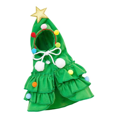 Pet Capes Mit Weihnachtsbaum Themen Mit Pompoms Transformation Urlaubszubehör Für Katzen Und Kleine Hunde Party Tragen Urlaubs Haustier Mode von LLINthy