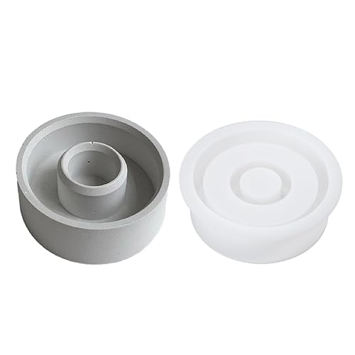 Runde Spiegel Kerzenhalter Harzform Schimmel Silikonformen Für Harz Epoxidgussform Für Candlestick Schmuck von LLINthy