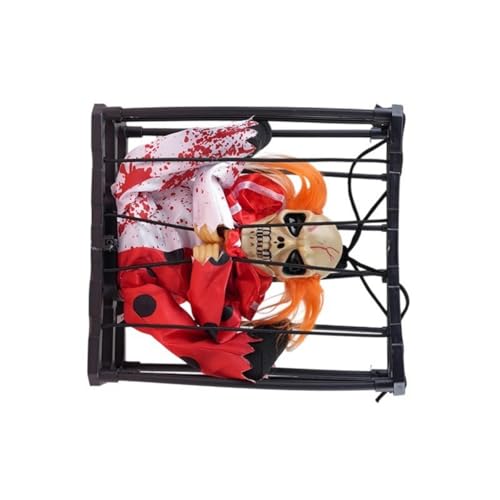 Schreiender Schädel Cage Halloween Dekorationen Mit Bewegungsaktiviertem Licht Und Sound Hängende Requisiten Für Innenräume Freien Party Schädel Hängende Dekoration Requisiten von LLINthy