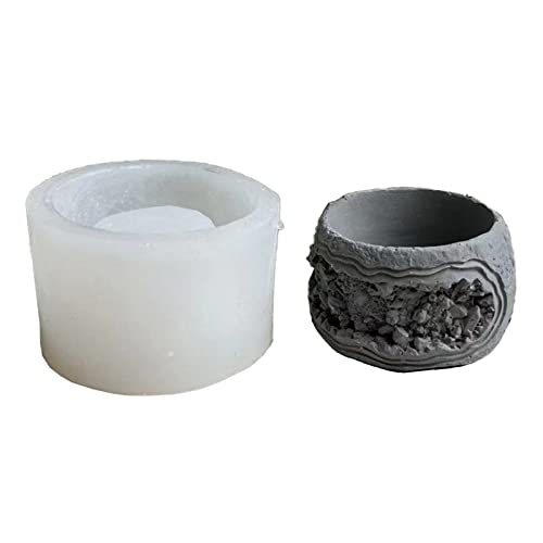 Silikonharz Rundblumtopf Formblume Epoxidharz Gussform Schimmel Sukkulente Vase Zementform Pflanzhalterhalter Form von LLINthy