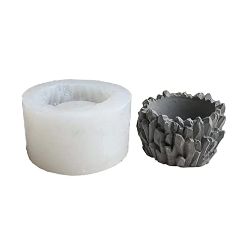 Silikonharz Rundblumtopf Formblume Epoxidharz Gussform Schimmel Sukkulente Vase Zementform Pflanzhalterhalter Form von LLINthy
