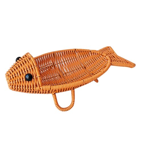 Tragbarer Nachahmung Rattan Gewebter Displaykorb Zum Servieren Von Brot Obst Und Snacks In Einzigartiger Fischform Servierschale Tragbarer Nachahmung Rattan Gewebter Displaykorb Zum Servieren Von Brot Obst Und Snacks In Einzigartiger Fischform Servierschale von LLINthy