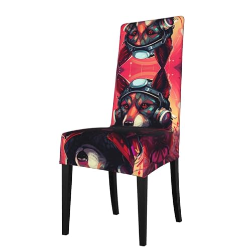 LLKGOT Die Stuhlhussen im Punk-Stil sind abnehmbar, super elastisch und waschbar, geeignet für Küchen von LLKGOT