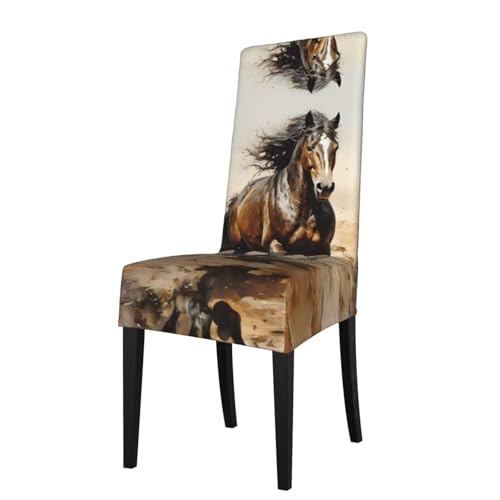 LLKGOT Die Stuhlhussen mit Westernpferd-Motiv sind abnehmbar, super elastisch und waschbar, geeignet für Küchen LLKGOT Die Stuhlhussen mit Westernpferd-Motiv sind abnehmbar, super elastisch und waschbar, geeignet für Küchen von LLKGOT