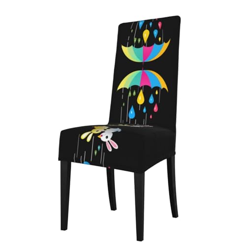 LLKGOT Die Stuhlhussen mit kleinem weißen Kaninchen unter einem Regenschirm sind abnehmbar, super elastisch und waschbar, geeignet für Küchen LLKGOT Die Stuhlhussen mit kleinem weißen Kaninchen unter einem Regenschirm sind abnehmbar, super elastisch und waschbar, geeignet für Küchen von LLKGOT