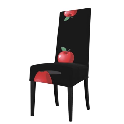 LLKGOT Die Stuhlhussen mit rotem Apfelbild sind abnehmbar, super elastisch und waschbar, geeignet für Küchen von LLKGOT