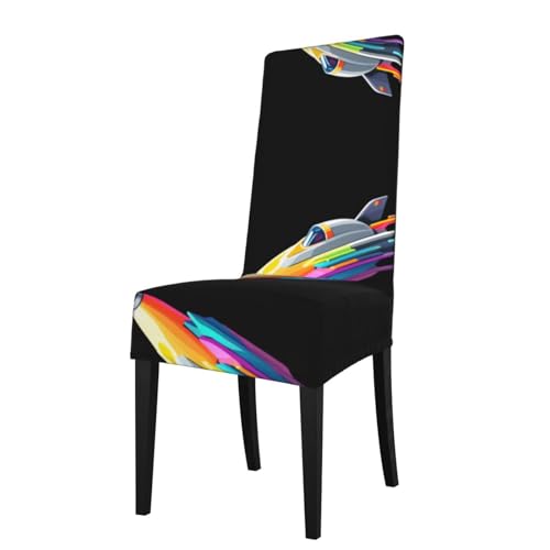 LLKGOT Die farbenfrohen Stuhlhussen mit Raumschiff-Bildern sind abnehmbar, super elastisch und waschbar, geeignet für Küchen LLKGOT Die farbenfrohen Stuhlhussen mit Raumschiff-Bildern sind abnehmbar, super elastisch und waschbar, geeignet für Küchen von LLKGOT