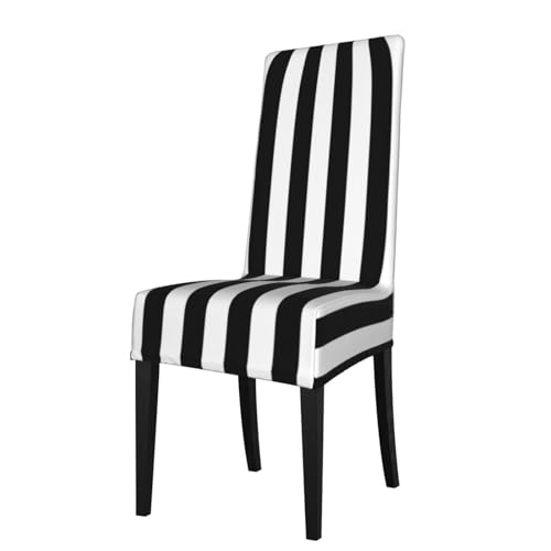 LLKGOT Die schwarz-weiß gestreiften Restaurant-Stuhlhussen sind abnehmbar, super elastisch und waschbar, geeignet für Küchen von LLKGOT