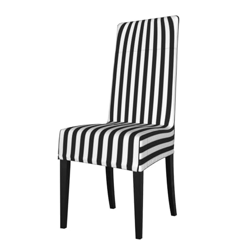 LLKGOT Die schwarz-weiß gestreiften Restaurant-Stuhlhussen sind abnehmbar, super elastisch und waschbar, geeignet für Küchen von LLKGOT