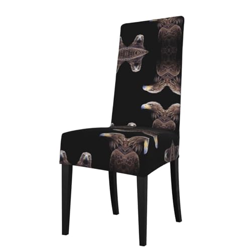 LLKGOT Restaurant-Stuhlhussen mit Adlermotiv sind abnehmbar, super elastisch und waschbar, geeignet für Küchen von LLKGOT