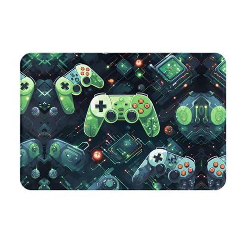 LLKGOT Rutschfeste Bodenmatte, Gamepad-Version, Muster für Innen- und Außenbereich, geeignet für Schlafzimmer und Badezimmer, 40,6 x 61 cm von LLKGOT