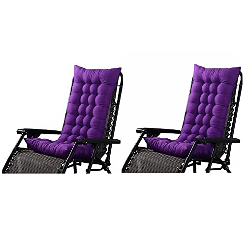 LLLD 2er Set Gartenstuhlauflagen Hochlehner Sitzauflagen Liegestuhl Stuhlkissen 6 Krawatten Design Für Gartenliegen Sonnenliege Liegestuhl(Keine Stühle) (Color : Dark Purple, Size : 110 * 40cm) von LLLD