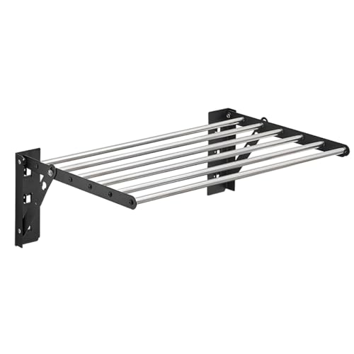 LLLD Wäscheständer Ausklappbar Wand Wäschetrockner Aus Robustem Edelstahl Zur Wandmontage Zusammenklappbar Verstellbar Platzsparend Indoor & Outdoor Balkon Terasse (Size : 50cm) von LLLD