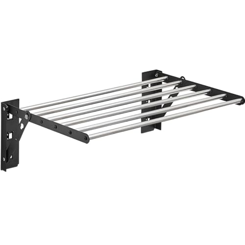 LLLD Wäscheständer Ausklappbar Wand Wäschetrockner Aus Robustem Edelstahl Zur Wandmontage Zusammenklappbar Verstellbar Platzsparend Indoor & Outdoor Balkon Terasse (Size : 60cm) von LLLD