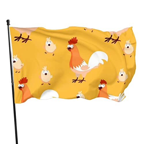 Chicken Chick Flagge, 90 x 152 cm, lebendige Farben, lichtbeständig, Polyester, Outdoor-Sport-Banner mit 2 Messingösen von LLLDHGCBSS