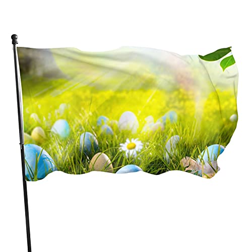 Flagge, 90 x 150 cm, Frühlings-Oster-Hintergründe, lebendige Farben, Outdoor-Sport-Banner, lichtbeständiges Polyester, Hofflagge mit 2 Messingösen für Innen- und Außendekoration Flagge, 90 x 150 cm, Frühlings-Oster-Hintergründe, lebendige Farben, Outdoor-Sport-Banner, lichtbeständiges Polyester, Hofflagge mit 2 Messingösen für Innen- und Außendekoration von LLLDHGCBSS