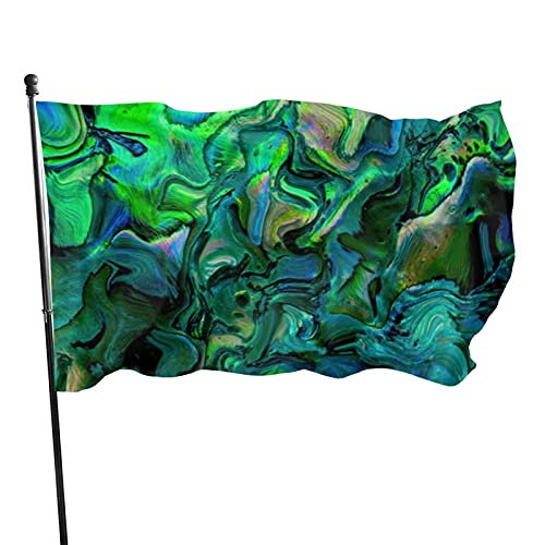 Flagge, 90 x 152 cm, Abalone-Perlmutt, lebendige Farben, Outdoor-Sport-Banner, lichtbeständiges Polyester, Hofflagge mit 2 Messingösen für drinnen und draußen Flagge, 90 x 152 cm, Abalone-Perlmutt, lebendige Farben, Outdoor-Sport-Banner, lichtbeständiges Polyester, Hofflagge mit 2 Messingösen für drinnen und draußen von LLLDHGCBSS
