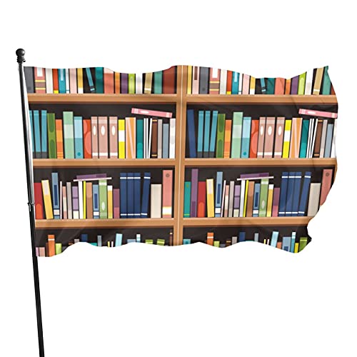 Flagge, 90 x 152 cm, Bibliotheks-Bücherregal, lebendige Farben, Outdoor-Sport-Banner, lichtbeständiges Polyester, Hofflagge mit 2 Messingösen für drinnen und draußen Flagge, 90 x 152 cm, Bibliotheks-Bücherregal, lebendige Farben, Outdoor-Sport-Banner, lichtbeständiges Polyester, Hofflagge mit 2 Messingösen für drinnen und draußen von LLLDHGCBSS