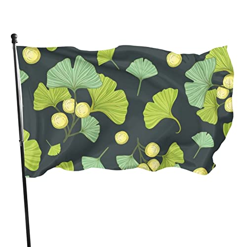 Flagge, 90 x 152 cm, Ginkgo Biloba, lebendige Farben, Outdoor-Sport-Banner, lichtbeständiges Polyester, Hofflagge mit 2 Messingösen für Innen- und Außendekoration von LLLDHGCBSS