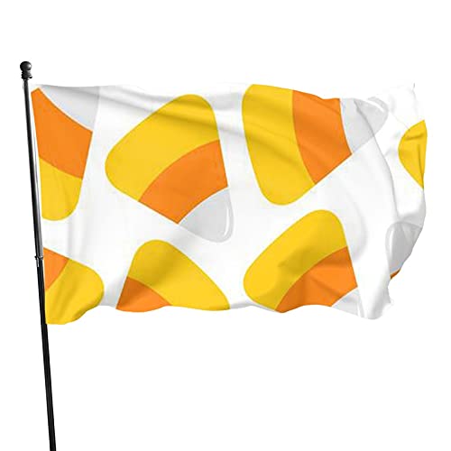 Flagge, 90 x 152 cm, Happy Halloween, Candy Corn, lebendige Farben, Outdoor-Sport-Banner, lichtbeständiges Polyester, Hofflagge mit 2 Messingösen für Innen- und Außendekoration von LLLDHGCBSS