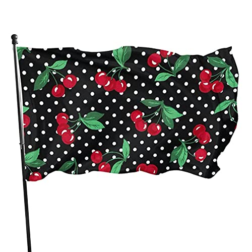 Flagge, 90 x 152 cm, Kirschtüllen, lebendige Farben, Outdoor-Sport-Banner, lichtbeständiges Polyester, Hofflagge mit 2 Messingösen für Innen- und Außendekoration Flagge, 90 x 152 cm, Kirschtüllen, lebendige Farben, Outdoor-Sport-Banner, lichtbeständiges Polyester, Hofflagge mit 2 Messingösen für Innen- und Außendekoration von LLLDHGCBSS