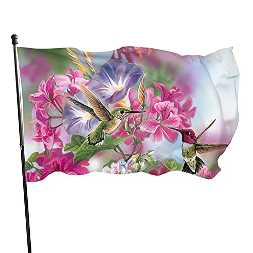 Flagge, 90 x 152 cm, Motiv: Kolibri, lebendige Farben, Outdoor-Sport-Banner, lichtbeständig, Polyester, Hofflagge mit 2 Messingösen für drinnen und draußen Flagge, 90 x 152 cm, Motiv: Kolibri, lebendige Farben, Outdoor-Sport-Banner, lichtbeständig, Polyester, Hofflagge mit 2 Messingösen für drinnen und draußen von LLLDHGCBSS
