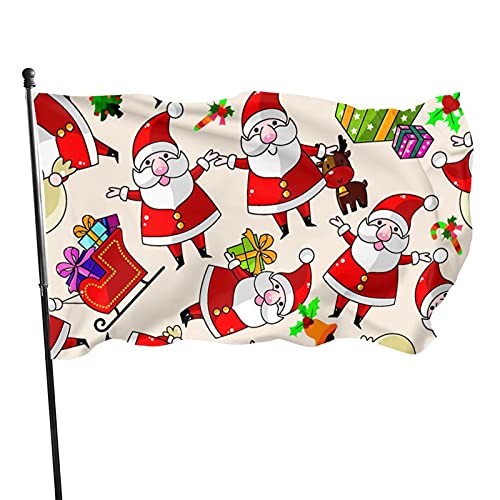 Flagge, 90 x 152 cm, Motiv: Weihnachtsmann, lebendige Farben, Outdoor-Sport-Banner, lichtbeständig, Polyester, Hofflagge mit 2 Messingösen für Innen- und Außenbereich von LLLDHGCBSS