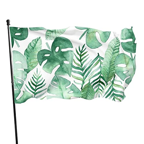 Flagge, 90 x 152 cm, Palmenblätter, lebendige Farben, Outdoor-Sport-Banner, lichtbeständiges Polyester, Hofflagge mit 2 Messingösen für drinnen und draußen Flagge, 90 x 152 cm, Palmenblätter, lebendige Farben, Outdoor-Sport-Banner, lichtbeständiges Polyester, Hofflagge mit 2 Messingösen für drinnen und draußen von LLLDHGCBSS