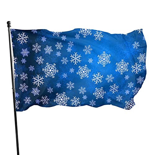 Flagge, 90 x 152 cm, Schneeflocken, lebendige Farben, Outdoor-Sport-Banner, lichtbeständiges Polyester, Hofflagge mit 2 Messingösen für drinnen und draußen von LLLDHGCBSS