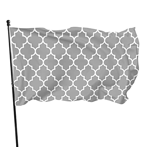 Flagge, 90 x 152 cm, Vierpass-Grau, lebendige Farben, Outdoor-Sport-Banner, lichtbeständiges Polyester, Hofflagge mit 2 Messingösen für Innen- und Außendekoration von LLLDHGCBSS