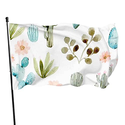Flagge, 90 x 152 cm, Vintage-Kaktus, lebendige Farben, Outdoor-Sport-Banner, lichtbeständiges Polyester, Hofflagge mit 2 Messingösen für drinnen und draußen Flagge, 90 x 152 cm, Vintage-Kaktus, lebendige Farben, Outdoor-Sport-Banner, lichtbeständiges Polyester, Hofflagge mit 2 Messingösen für drinnen und draußen von LLLDHGCBSS