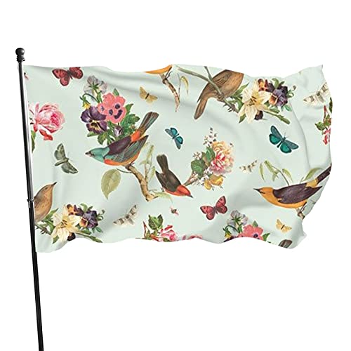 Flagge, 90 x 152 cm, Vogelmuster, lebendige Farben, Outdoor-Sport-Banner, lichtbeständiges Polyester, Hofflagge mit 2 Messingösen für drinnen und draußen Flagge, 90 x 152 cm, Vogelmuster, lebendige Farben, Outdoor-Sport-Banner, lichtbeständiges Polyester, Hofflagge mit 2 Messingösen für drinnen und draußen von LLLDHGCBSS