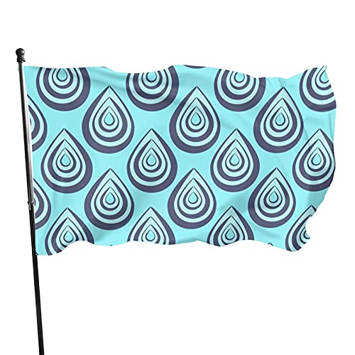Flagge, 90 x 152 cm, blaue Wassertropfen, lebendige Farben, Outdoor-Sport-Banner, lichtbeständiges Polyester, Hofflagge mit 2 Messingösen für drinnen und draußen von LLLDHGCBSS