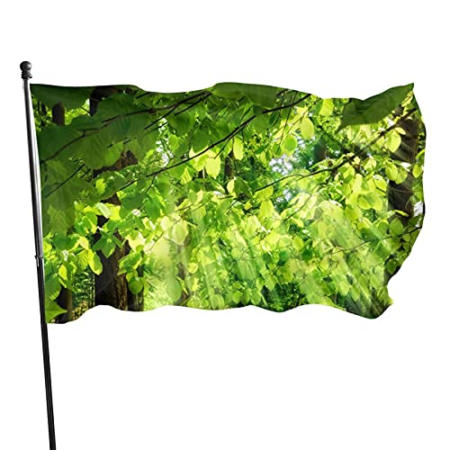 Flagge, 90 x 152 cm, grüner Baum, lebendige Farben, Outdoor-Sport-Banner, lichtbeständiges Polyester, Hofflagge mit 2 Messingösen für drinnen und draußen von LLLDHGCBSS