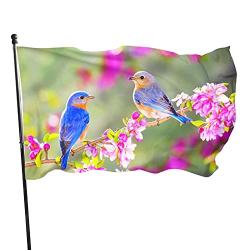 Flagge, 90 x 152 cm, niedlicher blauer Vogel, lebendige Farben, Outdoor-Sport-Banner, lichtbeständiges Polyester, Hofflagge mit 2 Messingösen für drinnen und draußen Flagge, 90 x 152 cm, niedlicher blauer Vogel, lebendige Farben, Outdoor-Sport-Banner, lichtbeständiges Polyester, Hofflagge mit 2 Messingösen für drinnen und draußen von LLLDHGCBSS