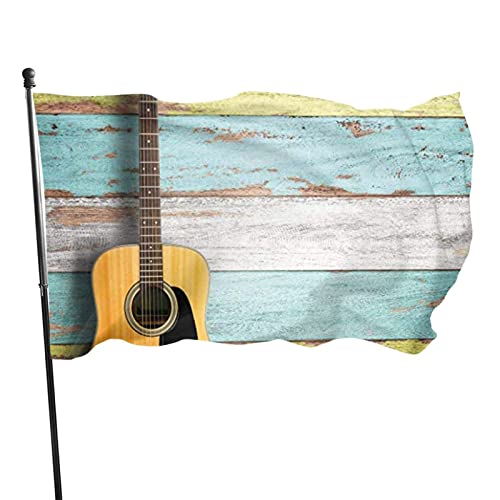 Flagge, 90 x 152 cm, schöne Gitarre, lebendige Farben, Outdoor-Sport-Banner, lichtbeständiges Polyester, Hofflagge mit 2 Messingösen für drinnen und draußen von LLLDHGCBSS