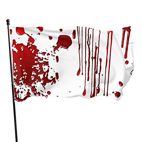 Flagge, 90 x 152 cm, tropfendes Blut, lebendige Farben, Outdoor-Sport-Banner, lichtbeständiges Polyester, Hofflagge mit 2 Messingösen für drinnen und draußen Flagge, 90 x 152 cm, tropfendes Blut, lebendige Farben, Outdoor-Sport-Banner, lichtbeständiges Polyester, Hofflagge mit 2 Messingösen für drinnen und draußen von LLLDHGCBSS