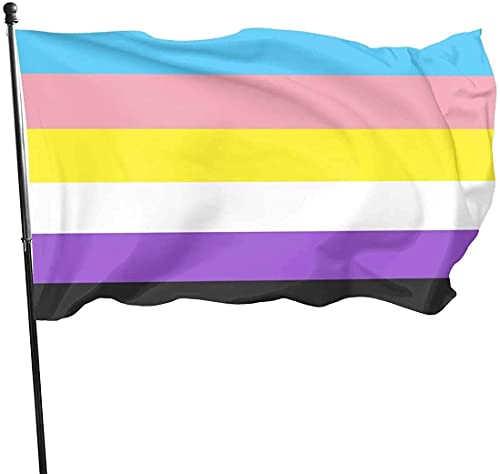 Flagge, nicht binäre Pride-Flagge, 90 x 150 cm, mit Metallösen, strapazierfähiges Polyester, für drinnen und draußen, Banner, Heim- und Gartendekoration Flagge, nicht binäre Pride-Flagge, 90 x 150 cm, mit Metallösen, strapazierfähiges Polyester, für drinnen und draußen, Banner, Heim- und Gartendekoration von LLLDHGCBSS