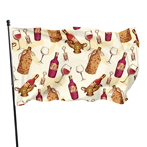 Flagge 90 x 152 cm Rotwein, lebendige Farben, Outdoor-Sport-Banner, lichtbeständiges Polyester, Hofflagge mit 2 Messingösen für drinnen und draußen von LLLDHGCBSS