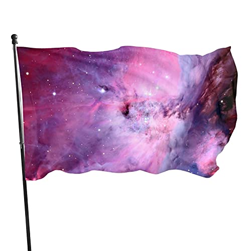 Flagge 90 x 152 cm rosa Weltraumsterne, lebendige Farben, Outdoor-Sport-Banner, lichtbeständiges Polyester, Hofflagge mit 2 Messingösen für drinnen und draußen von LLLDHGCBSS