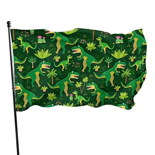Flagge mit Dinosaurier-Muster, 90 x 150 cm, leichte Outdoor-Gartendekoration, Veranda-Flagge, Polyester, lichtbeständig, Banner mit Messingösen Flagge mit Dinosaurier-Muster, 90 x 150 cm, leichte Outdoor-Gartendekoration, Veranda-Flagge, Polyester, lichtbeständig, Banner mit Messingösen von LLLDHGCBSS