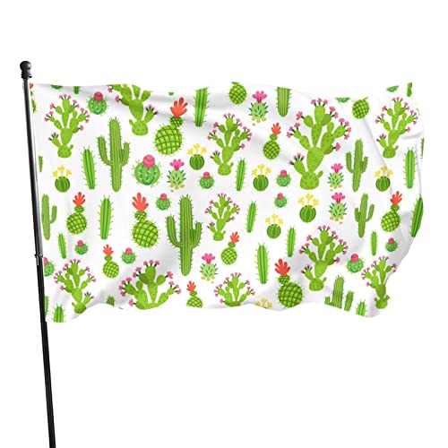 Kaktus-Flagge, 90 x 150 cm, leicht, für den Außenbereich, Gartendekoration, Veranda, Polyester, lichtbeständig, Banner mit Messingösen von LLLDHGCBSS