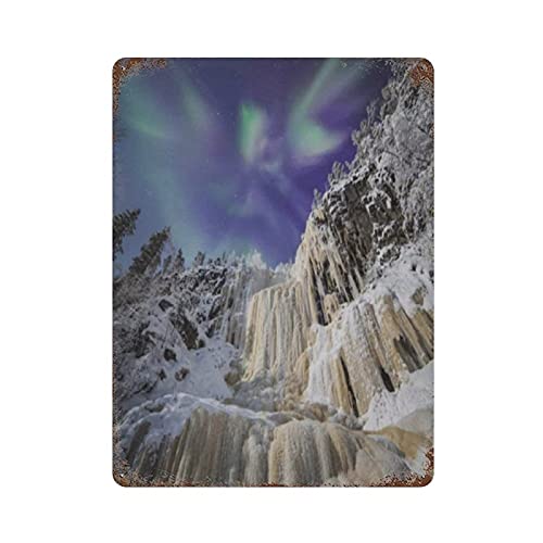 LLLDHGCBSS Metall-Blechschild Aurora Winter Mountain Vintage Blechposter Metallschild Wanddekoration Land Küche Haus Garage Dekor 40,6 x 30,5 cm LLLDHGCBSS Metall-Blechschild Aurora Winter Mountain Vintage Blechposter Metallschild Wanddekoration Land Küche Haus Garage Dekor 40,6 x 30,5 cm von LLLDHGCBSS
